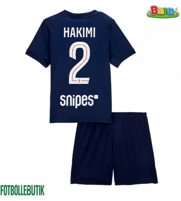 Paris Saint-Germain Achraf Hakimi #2 Hemmaställ Barn 2025-26 Kortärmad (+ Korta byxor)